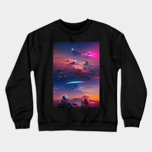 DREAMY PLANETS IN A COLORFUL GALAXY Crewneck Sweatshirt